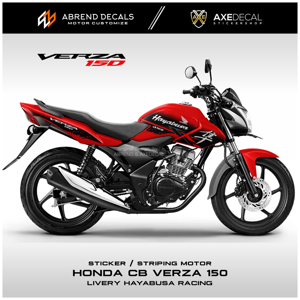 STRIPING HONDA CB VERZA LIVERY HAYABUSA RACING / STIKER MOTOR VERZA DESIGN CUSTOM / STOCK DECALS