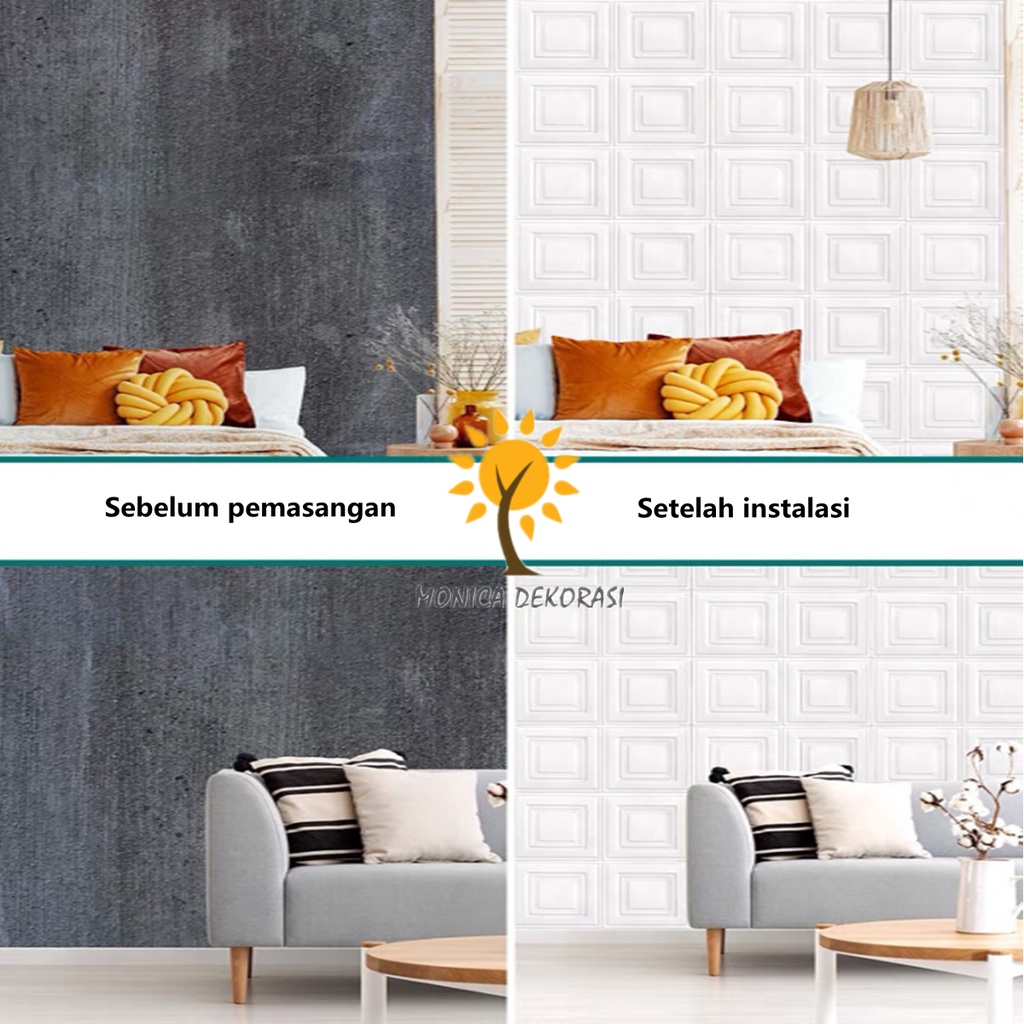 1 Wallpaper Dinding Foam 3D Sticker Series  70 x 70 CM Walpaper Stiker Dinding Dekorasi Kamar-3