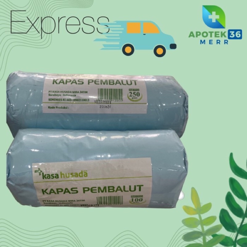 KAPAS PEMBALUT HUSADA 100 GR, 250 GR