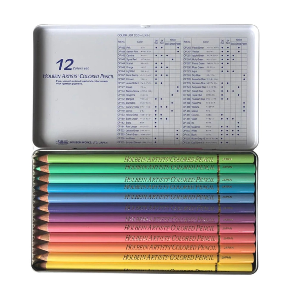 Holbein / Color Pencil Set of 12 Pastel Tone Set