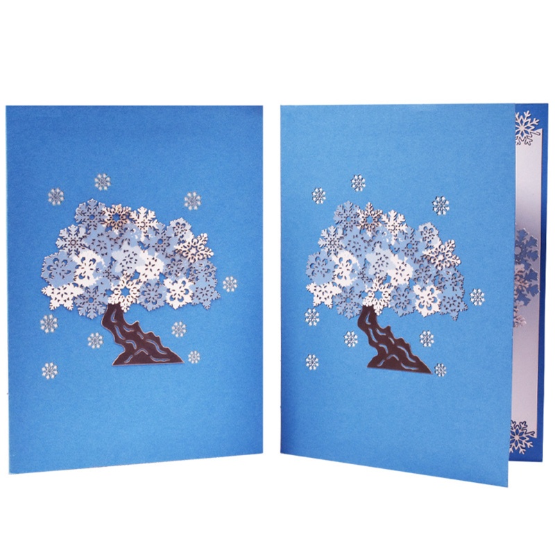 Kiss Kartu Ucapan Pop up 3D Bentuk Pohon Natalsnowflake Untuk Hadiah Ulang Tahun Anak