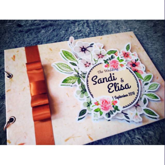 Buku Tamu Pernikahan Rustic Wedding Guestbook Hardcover Pop Up Shabby Buku Tamu Custom Eksklusif