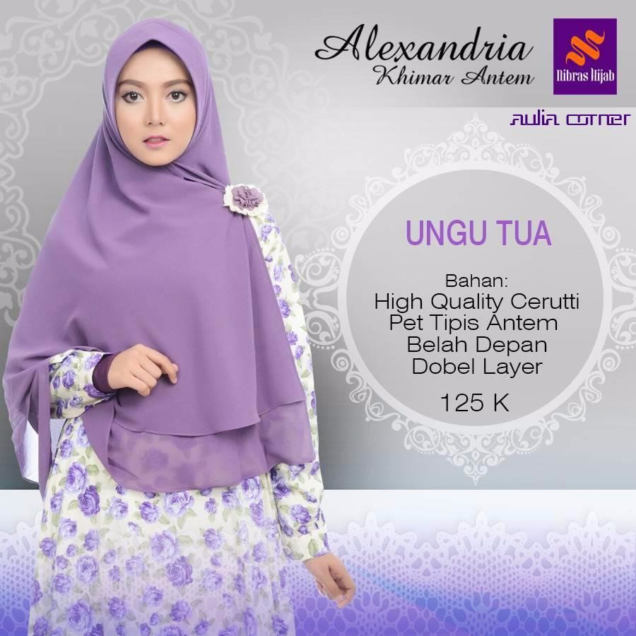 SALE Nibras Alexandria Khimar Antem Ungu Tua Hijab Terbaru Model