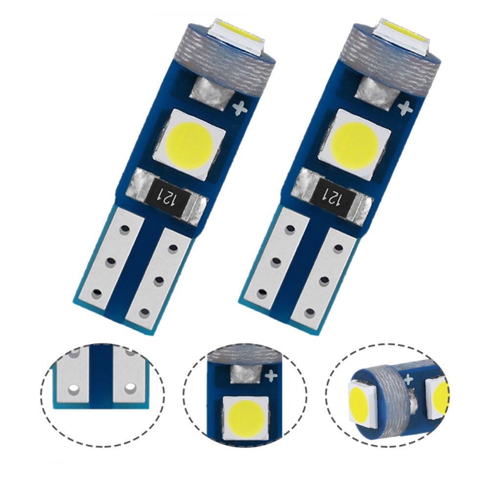 T5 Bohlam Led W3W W1.2W 12V Led Canbus Dashboard Mobil Indikator Penghangat Wedge Lampu Instrumen Dalam Cahaya Terang