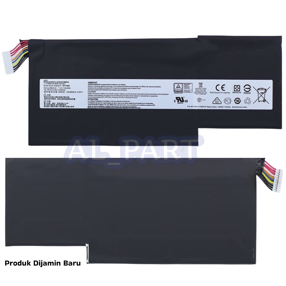 Battery Laptop MSI GF63 Thin 8RD GF63 Thin 8RC GF63 Thin 9SC MSI Baterai Laptop