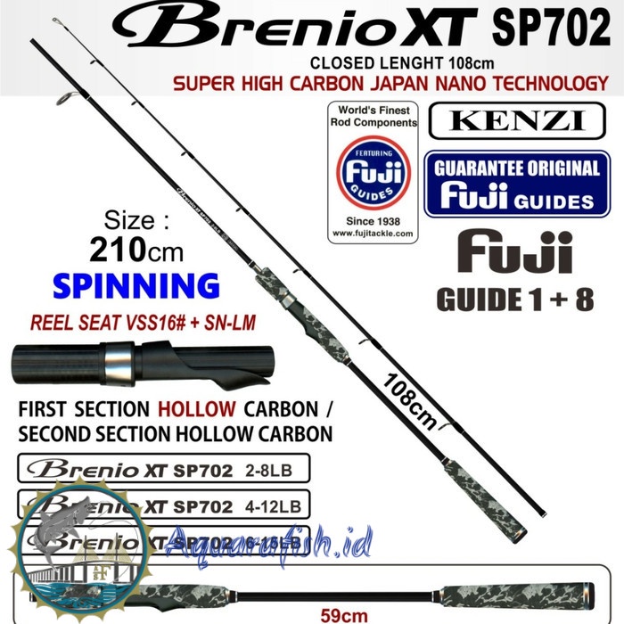 joran pancing Joran kenzi brenio XT 702 15lb spinning joran pancing murah