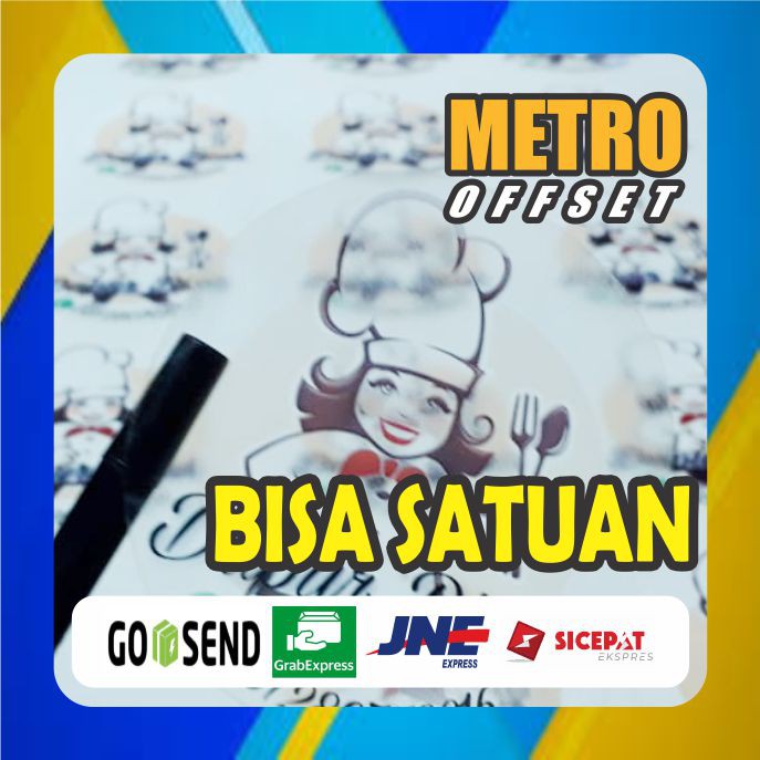 

CETAK STIKER LABEL KEMASAN PRODUK TRANSPARANT/BENING + CUTTING A3+ (BISA SATUAN)