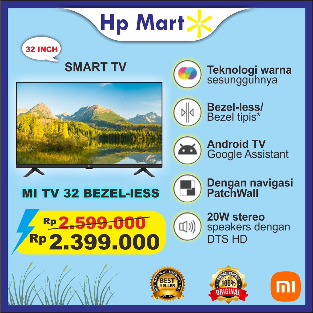 Xiaomi LED TV 32" Android Smart TV ( MI TV 4 Bezel Less )