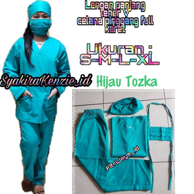 Baju Oka pria dan wanita lengan panjang/baju perawat/baju medis/baju UGD/baju operasi/baju jaga