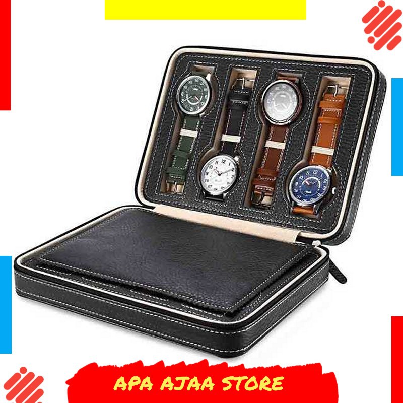 Termurah ! Kotak Jam Tangan Display Box Bahan Kulit 8 Grid - L-001