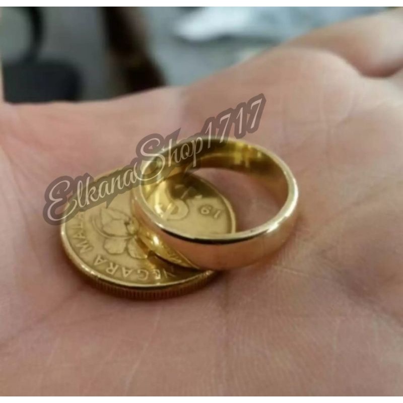 VIRAL!! CINCIN LOGAM UANG GOPEK (500) KUNINGAN COUPLE ANTI KARAT MURAH BERKUALITAS