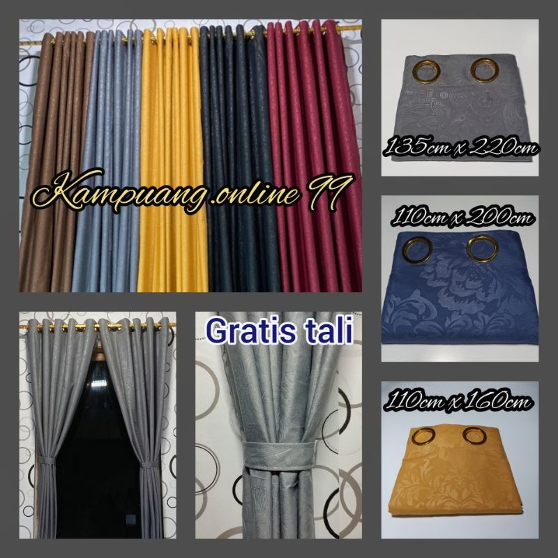 Gorden Polos Minimalis - Tirai Pintu - Gorden Pintu - Korden Jendela Embos Polos - Hordeng Jendela p