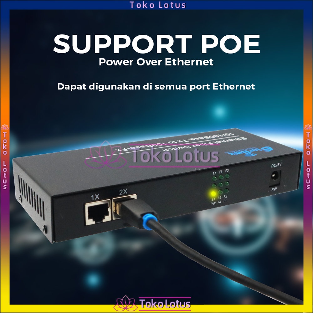 Media Converter 10-100 6 Port FO 2 Port LAN