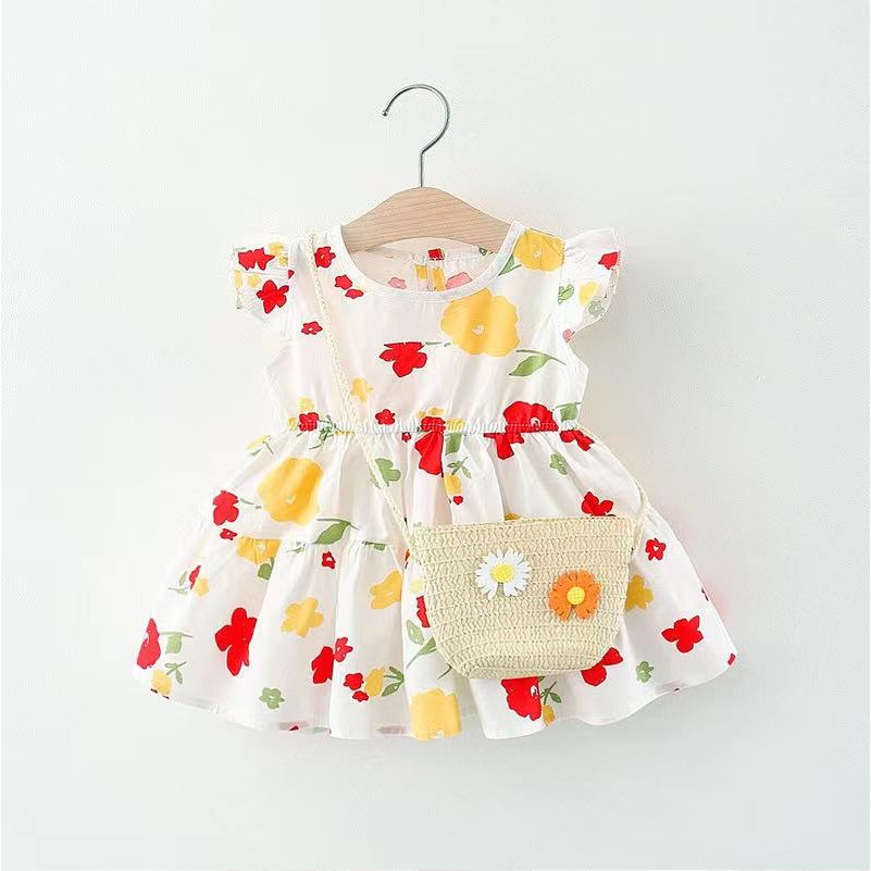 DRESS IMPORT/DRESS ANAK PEREMPUAN (DAPAT TAS) 1thn-4thn SKU0138