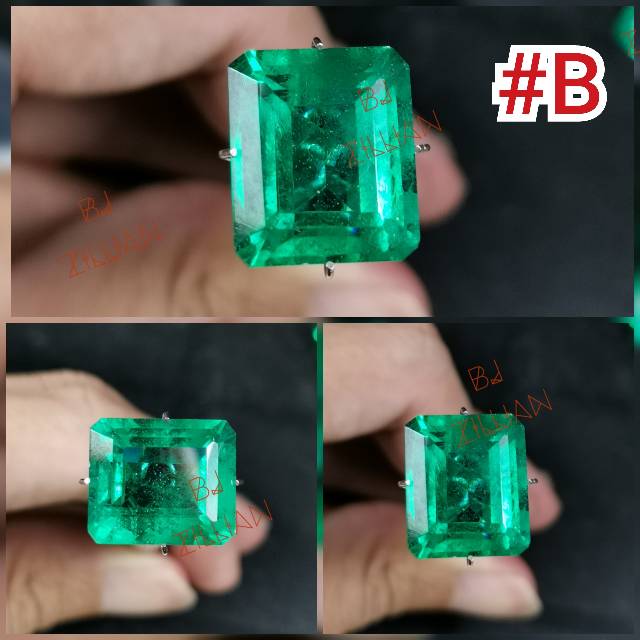 Zamrud Rusia Catam Bluish Green Emerald Shape