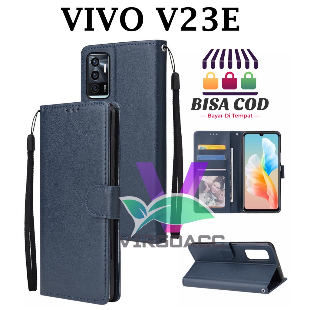 LEATHER CASE FLIP UNTUK VIVO V23E-FLIP COVER KULIT SARUNG BUKU DOMPET-CASING WALLET LEATHER CASE FLI