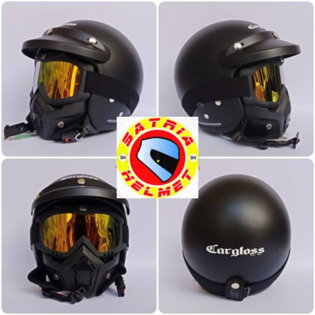 Helm Bogo Cargloss + Google Masker