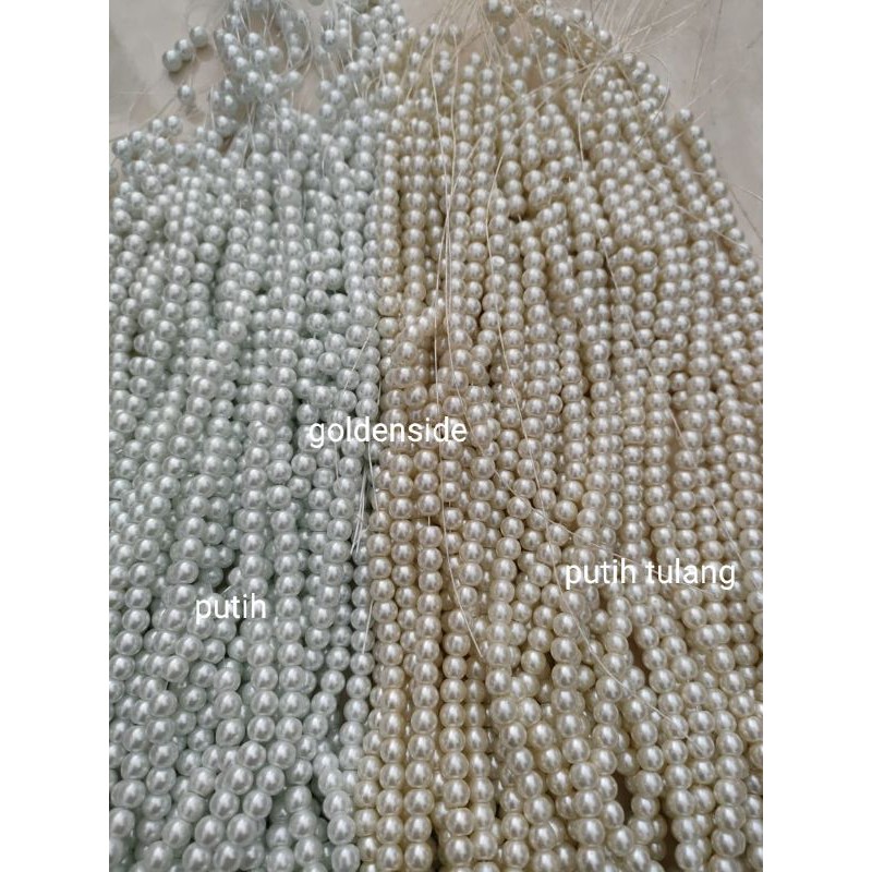 Mutsin berat Mutiara sintetis 6mm , monte 6mm per string