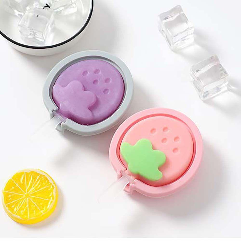 [Elegan] Cetakan Es Krim Musim Panas Dengan Tutup Dan Stik Alat Dessert Ice Tray Gadget Dapur Pembuat Es Pop Buatan Sendiri