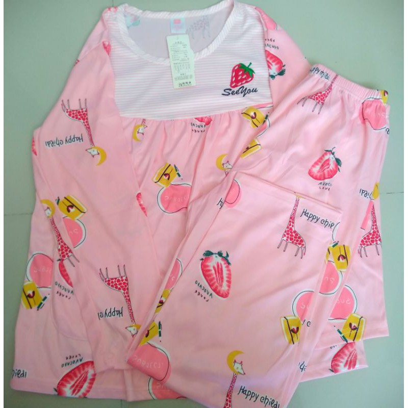 Piyama 84 Import Baju Tidur Panjang Strawberry PP Berry Anak Perempuan Remaja Cewek Wanita Dewasa