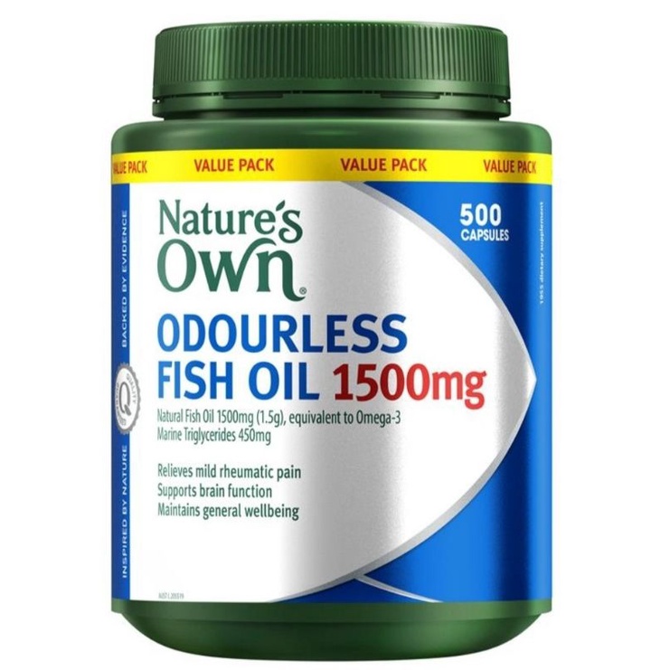 Nature's Own Odourless Fish Oil 1500mg 200 capsules 400 capsules 500 kapsul - ORI AUSTRALIA OMEGA-3 