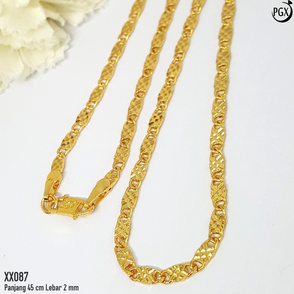 PGX Kalung Pria Wanita Xuping Perhiasan Lapis Emas Aksesoris Fashion Premium - XX087