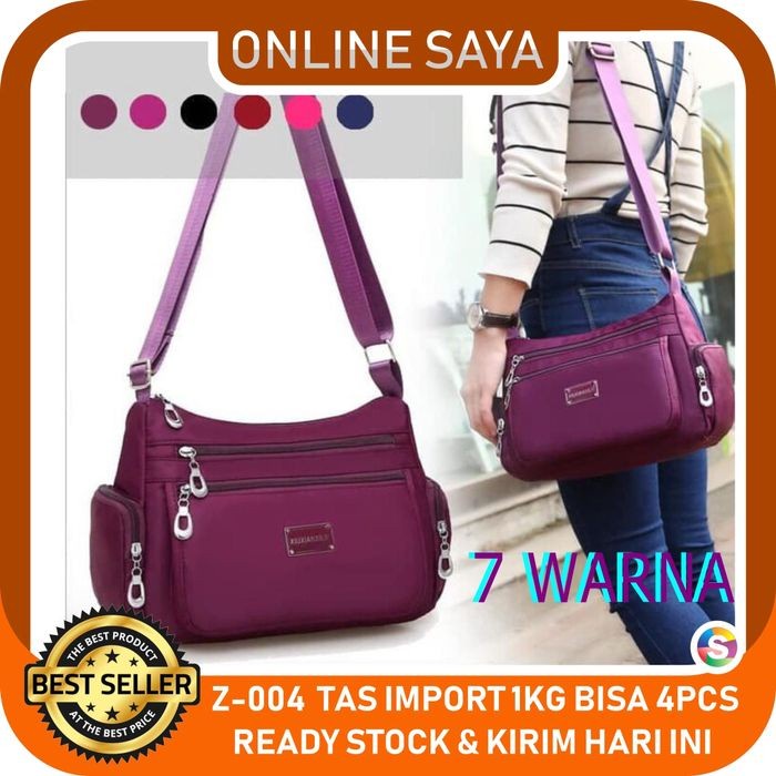Trelaris Z-004 - SELEMPANG - TAS IMPORT MURAH - TAS WANITA - TAS NILON ANTI AIR - Violet