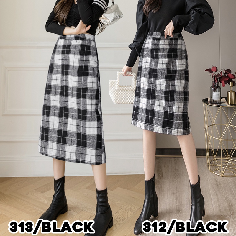 KARAKOREA 312/313 Midi and Maxi Tartan skirt/Korean Women Skirt/Rok Midi dan Rok Panjang