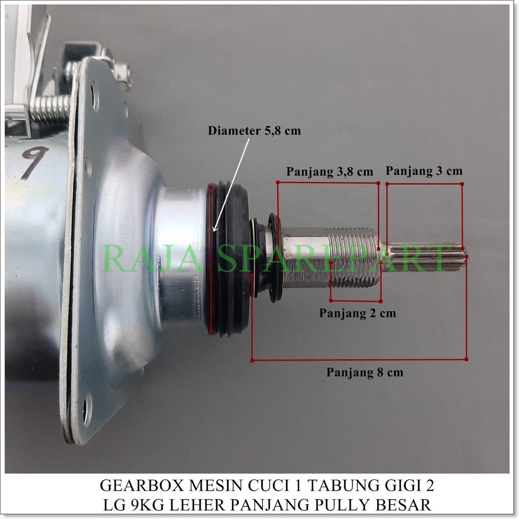 Gearbox Mesin Cuci 1 Tabung LG Gear 2 9kg Leher Panjang