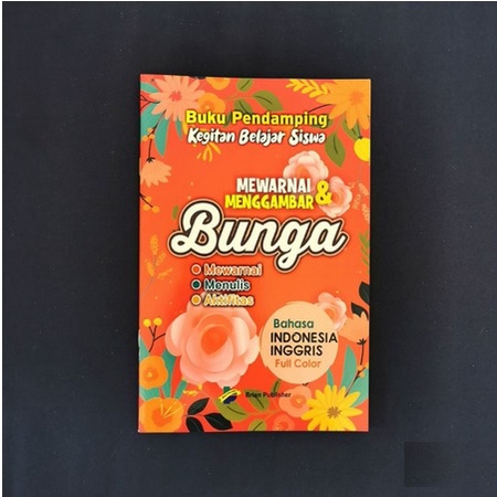 Buku Anak-anak Menggambar & Mewarnai Bunga, Transportasi, dan Ikan