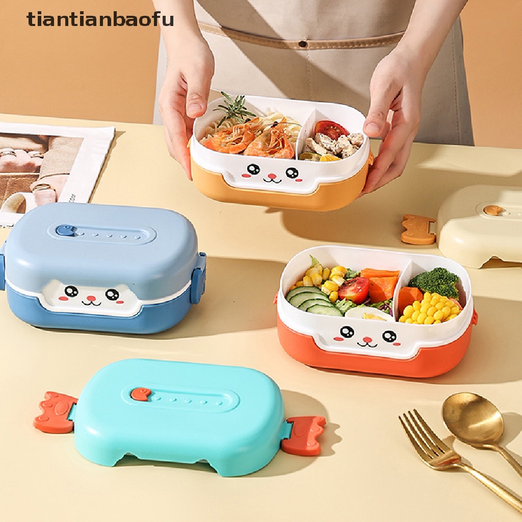 Kotak Makan Siang Bento Bentuk Persegi Panjang Motif Kartun Anime Bahan Plastik Anti Bocor Untuk Anak Sekolah