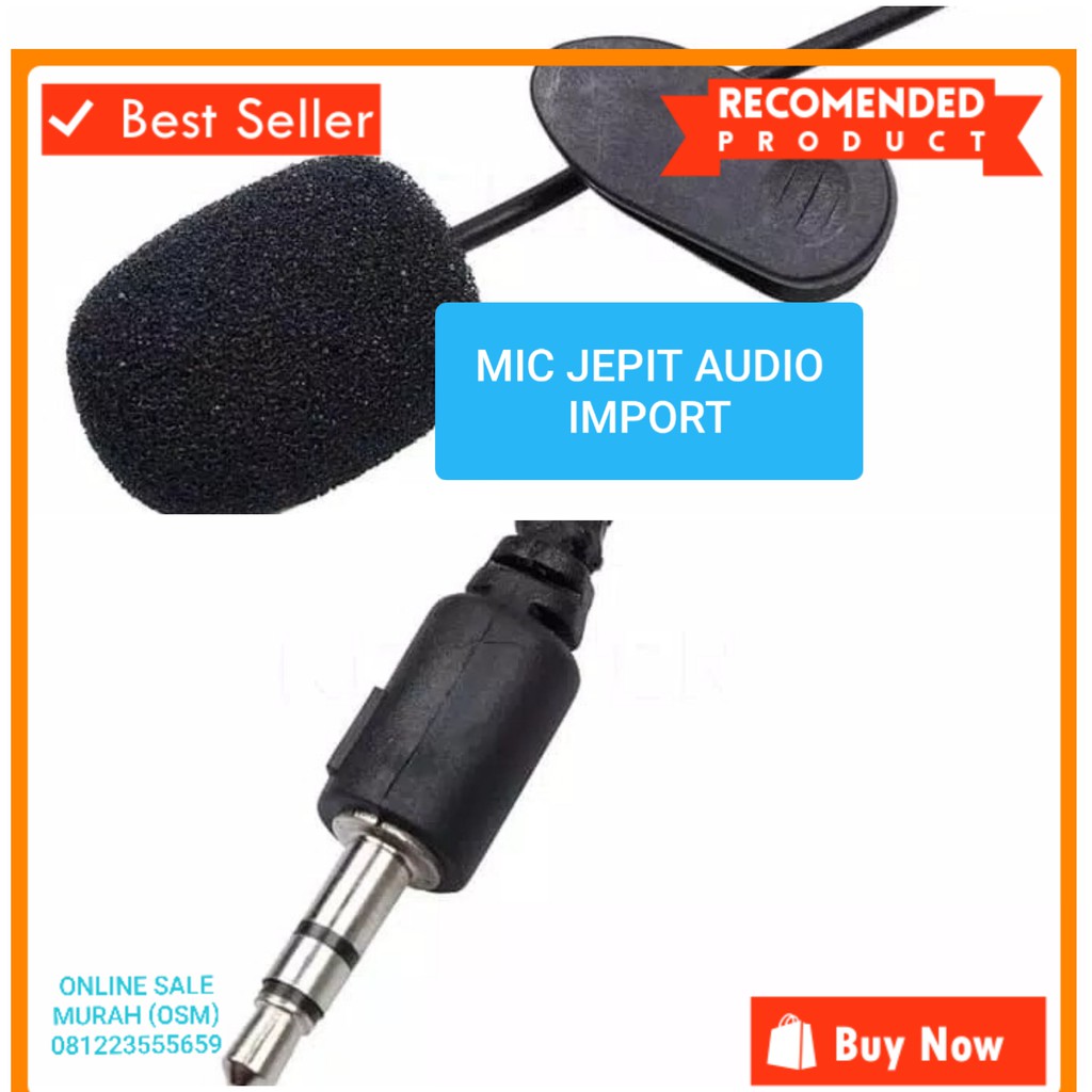 Mic original ori import clip mik klip kabel meter cable microphone laptop pc smartphone YouTube audio sound vokal vocal musik music asli  Panjang 1.5meter Jek 3.5mm  Disarankan untuk menambahkan spliter kabel TRRS 3 cincin  Untuk Smartphone Xiaomi Dan Pon