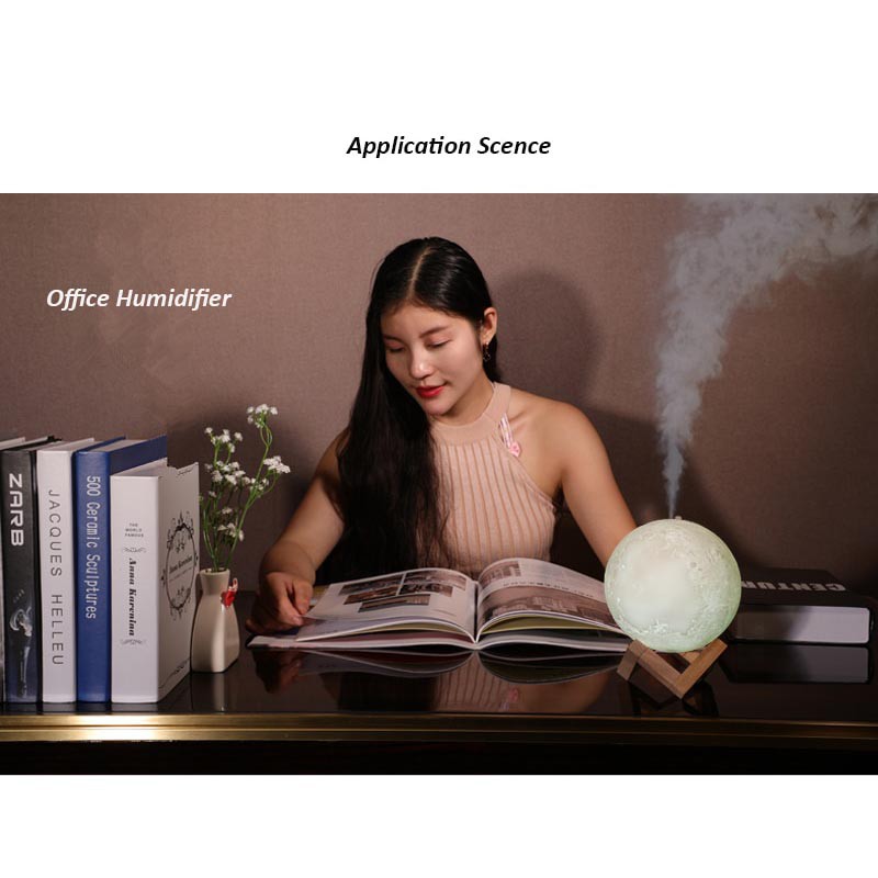 Humidifier Lampu Tidur Bentuk Bulan 3D Moon Night Light Ultrasonic 880ml