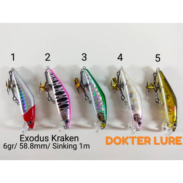 LURE Minnow EXODUS KRAKEN 6gr 58mm Sinking Umpan Casting