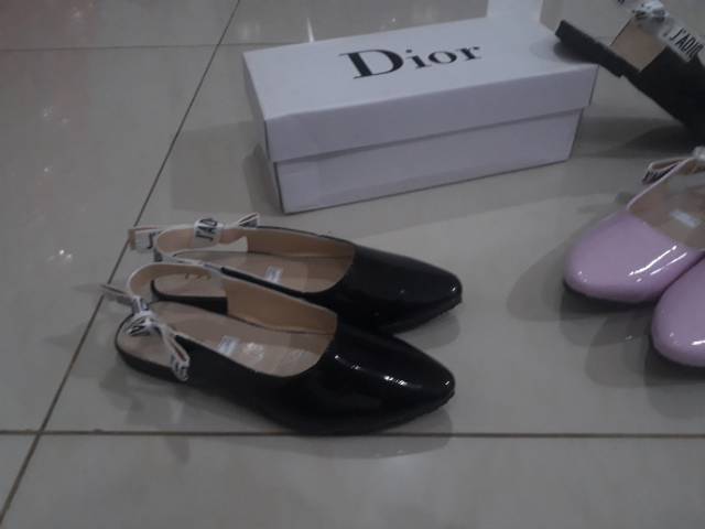 Ready 4 warna.. Sepatu Jdr Mirror Slingback Flat Shoes