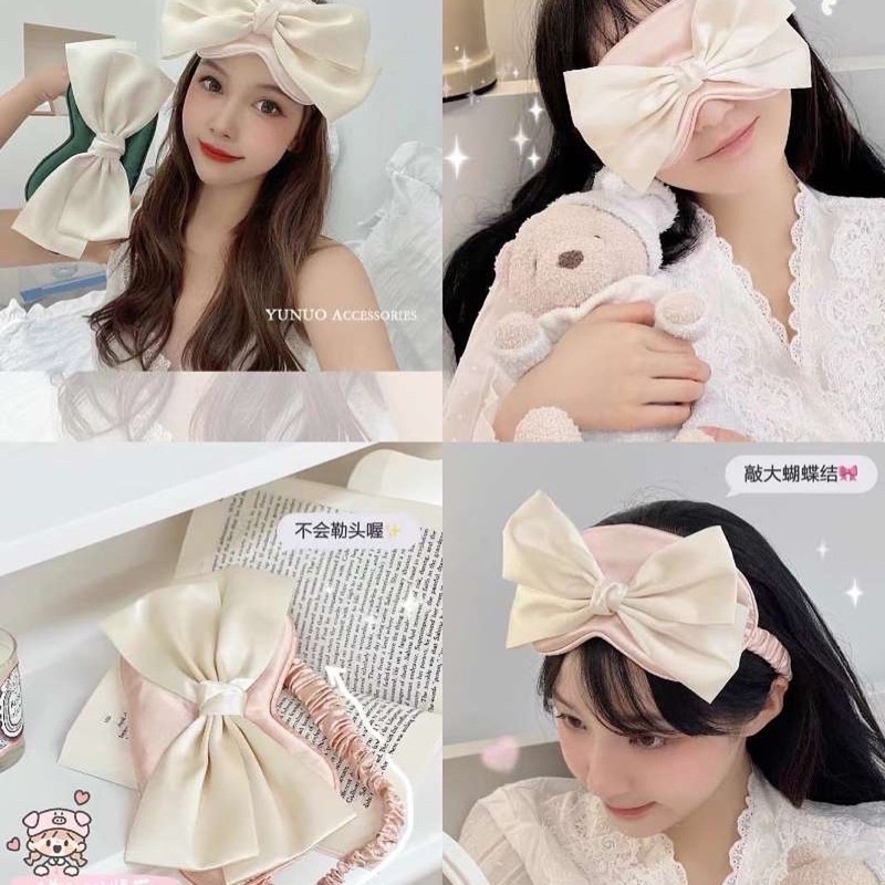 Penutup Mata Tidur Model Ribbon Penutup Mata Korea Kekinian / Eye Cover Pastel / Sleeping Eye Premium Lucu