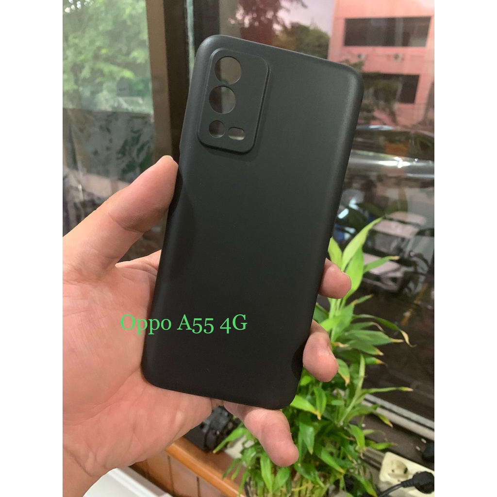 Promo Case OPPO A55 4G Soft Case Black Matte Casing Premium Slim Exellent Cover | Soft Matte | Soft Case Macaron