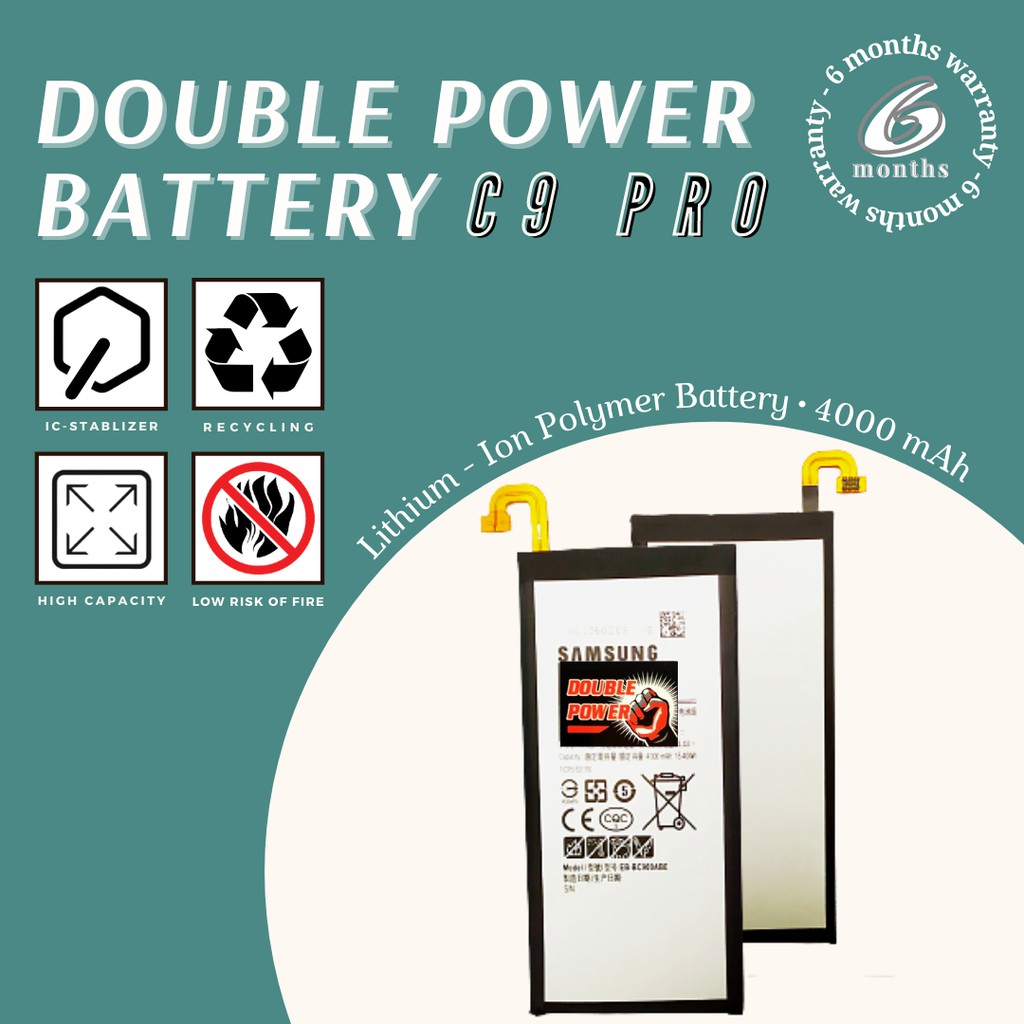 BATTERY DOUBLE POWER SAMSUNG C-9 PRO C-900 C9 C900 4000mAh