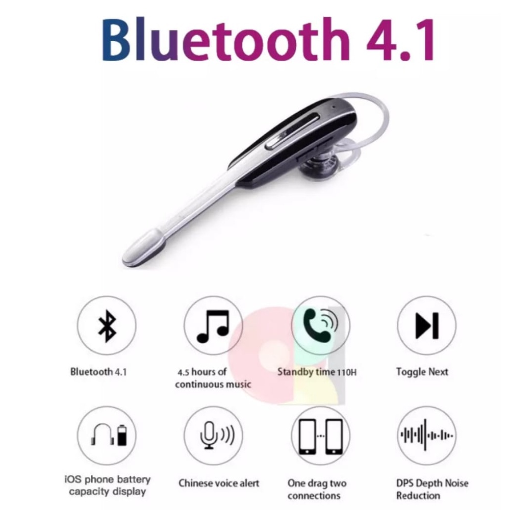 Headset-Earphone Bluetooth Wireless Android Samsung HM1000 V 4.0 Super Bass-Headphone-in-ear With Hook Wireless Earbud HM1000 Single