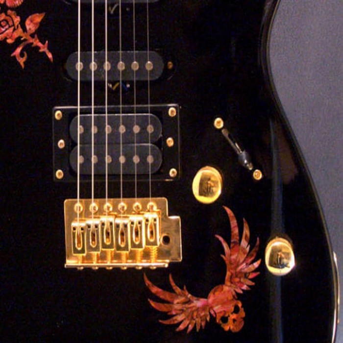 Inlay Stiker Bodi Gitar Winger Skull Abalone Red