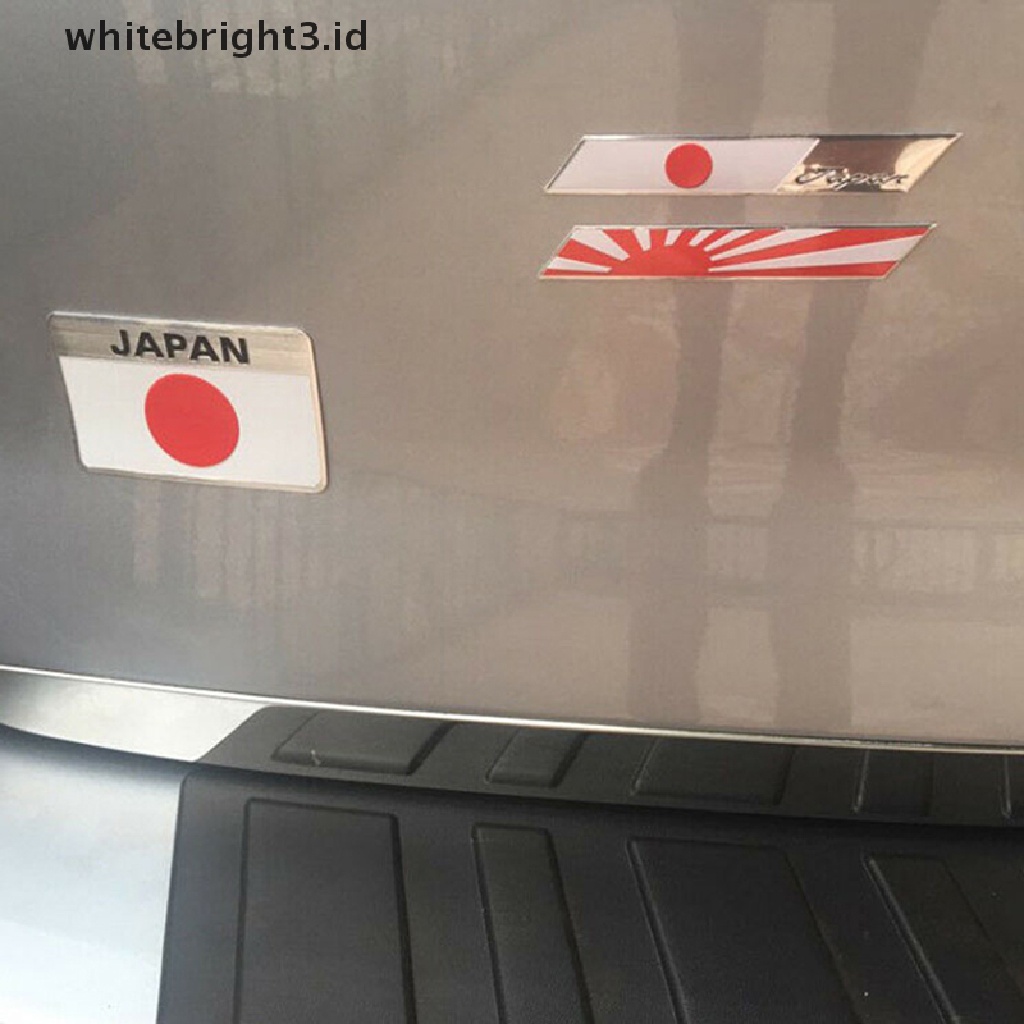 (whitebright3.id) 1pc Stiker emblem logo Bendera Jepang Bahan alloy Untuk Dekorasi Mobil / Motor