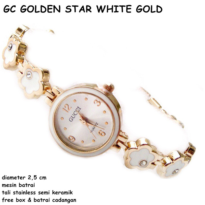 jam tangan wanita semi keramik gc golden star full set