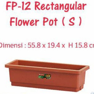 RB POT BUNGA SEGI PANJANG (SMALL) LION STAR FP-12 / RECTANGULAR POT TANAMAN PLASTIK