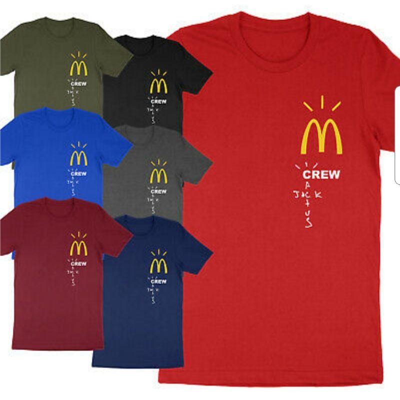 T Shirt Baju Kaos Mcdonald S X Travis Scott Cactus Jack Shopee Indonesia