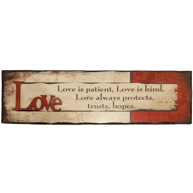 DICKSONS PAJANGAN HIASAN DINDING LOVE IS PATIENT KIND 35x1.5x10 cm