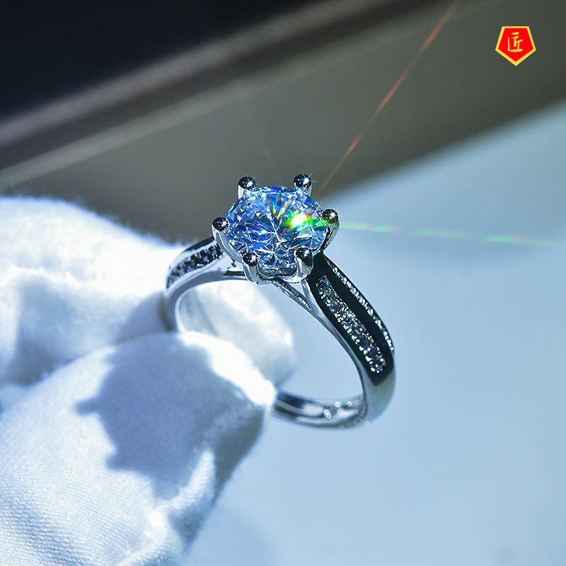 [Ready Stock]Elegant Moissanite Pt950 Platinum Diamond Ring