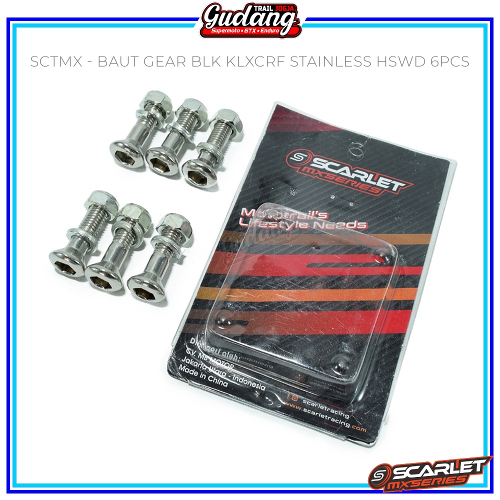 Baut Gear Belakang SRX/SCARLET Baut Mur Spacer CRF 150L KLX 150 Panjang Pendek VZM Stainless