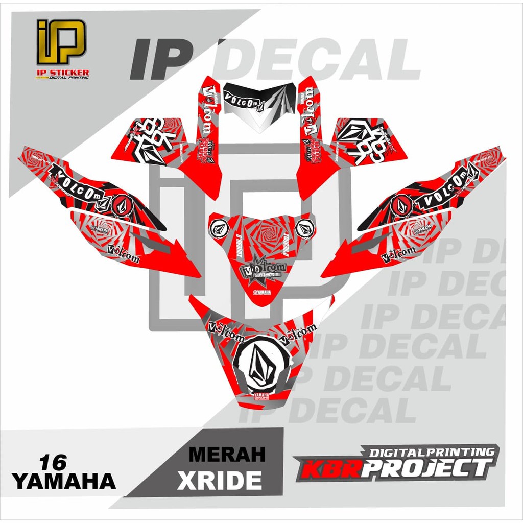 DECAL X-RIDE STICKER VARIASI MOTIF GRAFIS DECAL MOTOR YAMAHA X-RIDE 16 CUSTOM BEBAS BISA