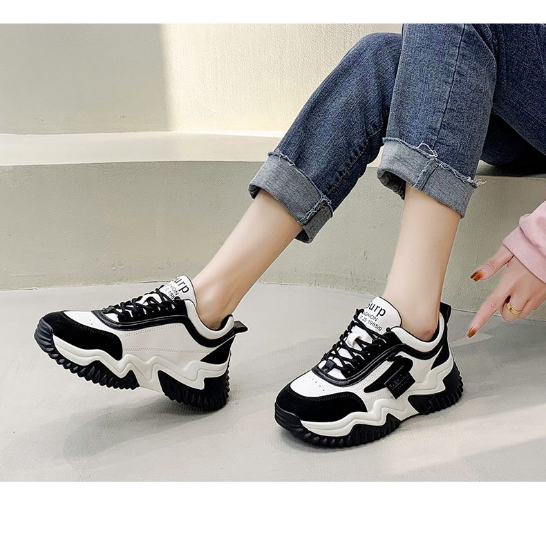 [GROSIR][COD] SEVEN_DAY SEPATU SNEAKERS WANITA KOREA IMPORT SPORT SHOES HITAM H-783