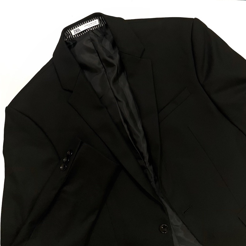 ZARA BLAZER BLACK SLIM FIT - JAS PRIA FORMAL KASUAL- ASLI ORIGINAL TERMURAH